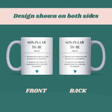 Son-in-Law To Be Definition Mug, Engagement Gift for Son-in-Law, Funny Wedding Mug, Christmas Gift for Son-in-Law, Gift for Future Son-in-Law