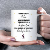 Personalised Pole Instructor Thank You Mug, Behind Every Poler Mug, End of Term Pole Fitness Coach Gift, Pole Dance Teacher Present