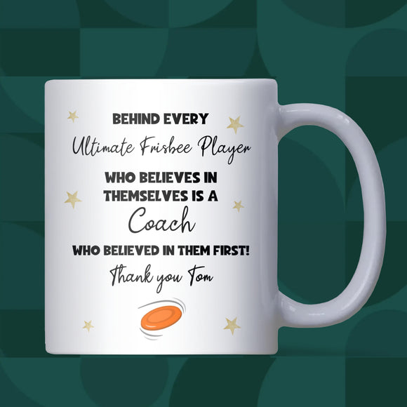 Thank You Ultimate Frisbee Coach Mug, Frisbee Instructor Gift, End of Season Coach Present, Ultimate Frisbee Teacher Gift