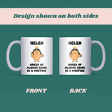 Queen of Always Being in a Meeting Mug, Funny Work Mug for Her, Secret Santa Gift for Colleague, Boss or Manager Christmas Mug