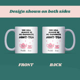 Personalised Favourite Aunt-Tea Mug, Cute Teapot Mug for Aunt and Niece, Funny Birthday Gift for Auntie, Favourite Auntie Mug, Aunt Gift