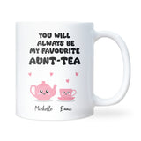 Personalised Favourite Aunt-Tea Mug, Cute Teapot Mug for Aunt and Niece, Funny Birthday Gift for Auntie, Favourite Auntie Mug, Aunt Gift