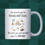 Excited About Baking Mug, Funny Baking Gift, Baker Secret Santa Gift, Baking Birthday Gift, Baking Christmas Mug, Colleague Baking Gift