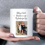 Personalised Wedding Day Mug for Best Friend, Today a Bride Tomorrow a Wife, Gift from Bestie, Best Friend Bridal Keepsake Mug, Wedding Gift