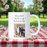 Personalised Wedding Day Mug for Best Friend, Today a Bride Tomorrow a Wife, Gift from Bestie, Best Friend Bridal Keepsake Mug, Wedding Gift