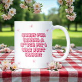 Funny Sorry I Was Hungry Mug, Hangry Joke Gift, Secret Santa for Colleague, Funny Girlfriend Mug, Work Joke Coffee Cup