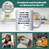 Thanks for Letting Me Borrow Your Brother Mug, Funny Sister-in-Law or Brother-in-Law Gift, Christmas or Birthday Joke Mug for Sibling in Law