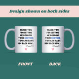 Thanks for Letting Me Borrow Your Brother Mug, Funny Sister-in-Law or Brother-in-Law Gift, Christmas or Birthday Joke Mug for Sibling in Law