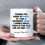 Boss Punch Joke Mug, Funny Boss Secret Santa Gift, Work Joke Mug, Leaving Gift For Manager