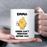 Queen Can’t Function Before 9am Mug, Funny Morning Struggle Mug, Not a Morning Person Gift for Wife or Girlfriend, Secret Santa Gift