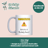 Warning Autistic and Brutally Honest Mug, Funny Autism Joke Mug, Funny Autistic Coffee Mug, Quirky Gift for Autistic Friend, Autistic Gift