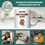 Chocolate Slut Mug, Funny Chocolate Lover Mug, Secret Santa Gift for Colleague, Mum or Sister, Christmas Chocolate Mug