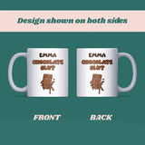 Chocolate Slut Mug, Funny Chocolate Lover Mug, Secret Santa Gift for Colleague, Mum or Sister, Christmas Chocolate Mug