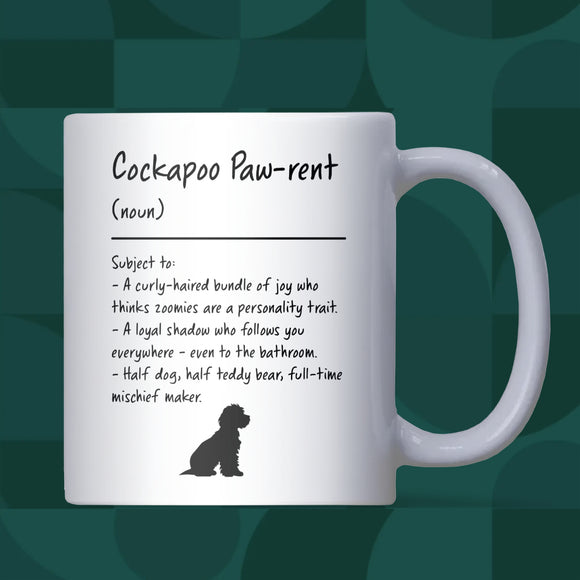 Cockapoo Pawrent Definition Mug, Cockapoo Owner Gift, Funny Dog Parent Mug, Cockapoo Christmas Gift, Cockapoo Mum Gift, Cockapoo Dad Gift