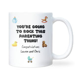 Personalised New Parents Mug, You’re Going to Rock Parenting Gift, Pregnancy Congratulations Mug, Baby Shower Gift, Mum and Dad to Be Gift