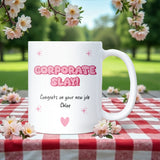 Corporate Slay Mug, Congrats on Your New Job Mug, Personalised Pink Coffee Cup, Girly Aesthetic Office Gift, Work Promotion Gift for Her