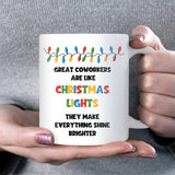 Great Colleagues Mug, Christmas Lights Design, Secret Santa Gift for Colleague, Funny Work Mug, Office Gift for Coworker