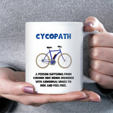 Cycopath Mug, Funny Cyclist Gift, Secret Santa for Biker, Cycling Dad Birthday Gift, Cyclist Christmas Present, Bike Lover Mug, Funny Husband Cyclist Gift