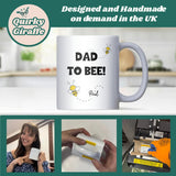 Personalised Name Dad To Bee Mug, Cute Bee Themed Dad To Be Gift, Expectant Father Mug, Baby Shower Gift for Daddy, New Dad Pregnancy Mug