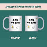 Personalised Name Dad To Bee Mug, Cute Bee Themed Dad To Be Gift, Expectant Father Mug, Baby Shower Gift for Daddy, New Dad Pregnancy Mug