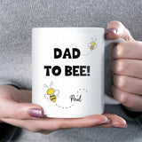 Personalised Name Dad To Bee Mug, Cute Bee Themed Dad To Be Gift, Expectant Father Mug, Baby Shower Gift for Daddy, New Dad Pregnancy Mug