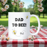 Personalised Name Dad To Bee Mug, Cute Bee Themed Dad To Be Gift, Expectant Father Mug, Baby Shower Gift for Daddy, New Dad Pregnancy Mug