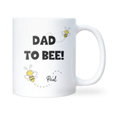 Personalised Name Dad To Bee Mug, Cute Bee Themed Dad To Be Gift, Expectant Father Mug, Baby Shower Gift for Daddy, New Dad Pregnancy Mug