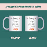 Daddy Love You More Than YouTube Mug, Father’s Day, Birthday, or Christmas Gift from Baby or Toddlers, Dad Coffee Cup
