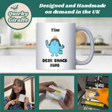 Desk Snack King Mug, Funny Office Snack Lover Gift for Him, Secret Santa Coworker Gift, Colleague Birthday Present