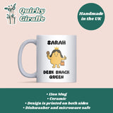 Desk Snack Queen Mug, Funny Office Snack Mug for Her, Secret Santa Gift for Woman Colleague, Work Bestie Birthday Mug