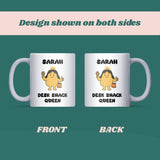 Desk Snack Queen Mug, Funny Office Snack Mug for Her, Secret Santa Gift for Woman Colleague, Work Bestie Birthday Mug