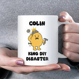 King DIY Disaster Mug, Funny DIY Gift for Husband or Dad, Joke Builder Mug, Christmas Gift for Him, Grandad or Boyfriend