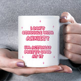 Funny Pink Anxiety Mug, I Don’t Struggle With Anxiety I’m Good At It, Funny Anxiety Secret Santa Gift, Funny Mental Health Gift for Friend