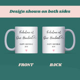 100th Fabulous Mug, Funny 100th Birthday Gift for Mum, Sister, Grandma or Auntie, Humorous Centenary Birthday Keepsake