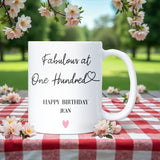 100th Fabulous Mug, Funny 100th Birthday Gift for Mum, Sister, Grandma or Auntie, Humorous Centenary Birthday Keepsake