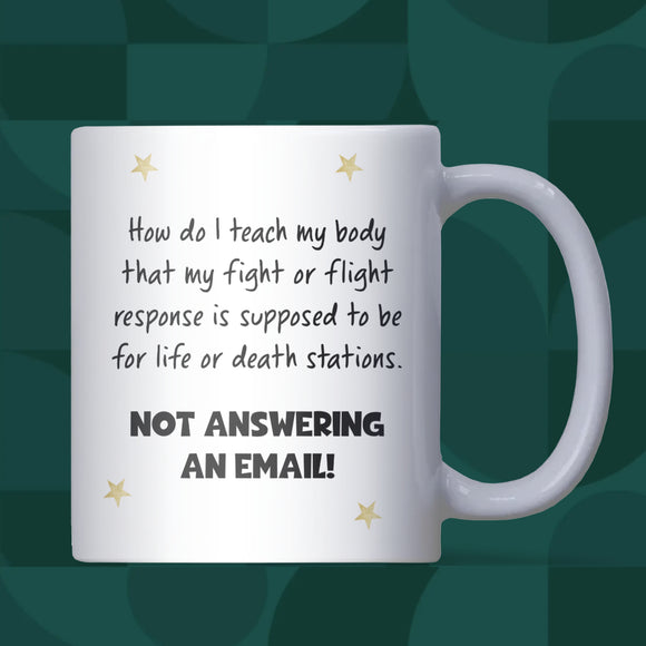 Funny Fight or Flight Mug, Corporate Work Joke Gift, Colleague Secret Santa Present, Funny Work Bestie Christmas Mug, Colleague Leaving Gift