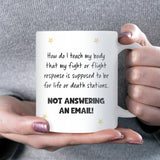 Funny Fight or Flight Mug, Corporate Work Joke Gift, Colleague Secret Santa Present, Funny Work Bestie Christmas Mug, Colleague Leaving Gift