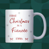 1st Christmas as a Fiancée Personalised Mug, Engaged Christmas Gift, Bride-to-Be Christmas Best Friend Engaged Xmas Gift, Fiancee Xmas Gift