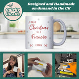 1st Christmas as a Fiancée Personalised Mug, Engaged Christmas Gift, Bride-to-Be Christmas Best Friend Engaged Xmas Gift, Fiancee Xmas Gift