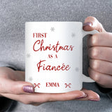1st Christmas as a Fiancée Personalised Mug, Engaged Christmas Gift, Bride-to-Be Christmas Best Friend Engaged Xmas Gift, Fiancee Xmas Gift