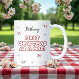 First Christmas as a Mrs Personalised Mug – New Wife Christmas Gift, Newlywed Xmas, First Christmas Married, Best Friend New Wife Xmas Gift
