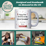 Personalised First Christmas as My Great Grandad Mug, Christmas Great Grandchild Keepsake Gift, 2025 Christmas Gift for New Great Grandad
