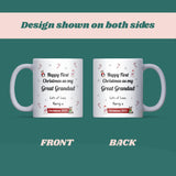 Personalised First Christmas as My Great Grandad Mug, Christmas Great Grandchild Keepsake Gift, 2025 Christmas Gift for New Great Grandad