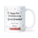 Personalised First Christmas as My Great Grandad Mug, Christmas Great Grandchild Keepsake Gift, 2025 Christmas Gift for New Great Grandad