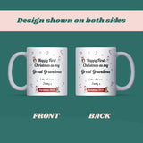 Personalised First Christmas as My Great Grandma Mug, Baby Keepsake Gift, Christmas Gift for New Great Grandma, 2025 Baby Great Grandma Xmas