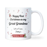 Personalised First Christmas as My Great Grandma Mug, Baby Keepsake Gift, Christmas Gift for New Great Grandma, 2025 Baby Great Grandma Xmas