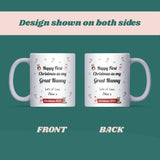 Personalised First Christmas as My Great Nanny Mug, Baby Keepsake Gift, Christmas Gift for New Great Nanny, First Time Great Nanny Christmas