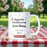 Personalised First Christmas as My Great Nanny Mug, Baby Keepsake Gift, Christmas Gift for New Great Nanny, First Time Great Nanny Christmas