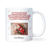 Personalised Photo First Christmas as My Great Grandad Mug, Christmas Great Grandchild Keepsake Gift, 2025 Christmas for New Great-Grandad