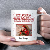 Personalised Photo Great-Grandma Mug, “Happy First Christmas As My Great-Grandma”, New Great-Grandma Gift from Baby, First Christmas Great-Grandma Keepsake